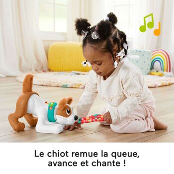 Mattel - HGX99 - Fisher-Price - Mon Chiot Rampe avec Moi, version française, jouet électronique musical avec contenu éducatif pour le jeu à 4 pattes, pour bébé et enfant dès 6 mois 4