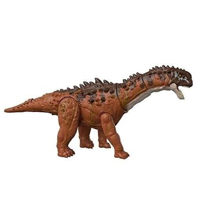 Mattel - HDX50 - Jurassic World - Figurine Dinosaure articulée Ampelosaurus, Gros Dégâts, sons et mouvements, avec code ADN scannable, Jouet Enfant, Dès 4 ans