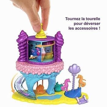 Mattel - GYK42 - Polly Pocket Pollyville - Coffret Le Monde Féerique des Sirènes avec mini-figurines Polly et sirène, 15 accessoires surprises, jouet pour enfant 3