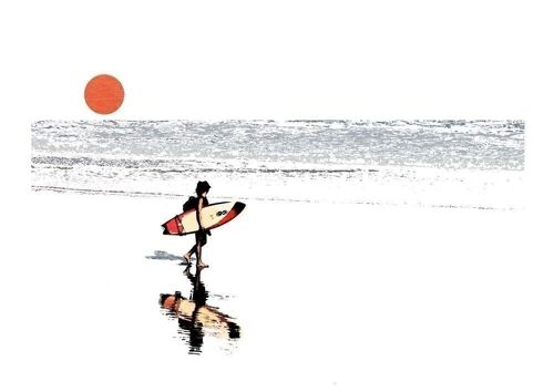 Fotografía y Técnica digital, realizada por los hermanos Legorburu, reproducción, serie abierta, firmada. Playa de Zarautz 21