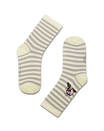 koaa – La petite taupe « Stripes » – Chaussettes vert/gris 5