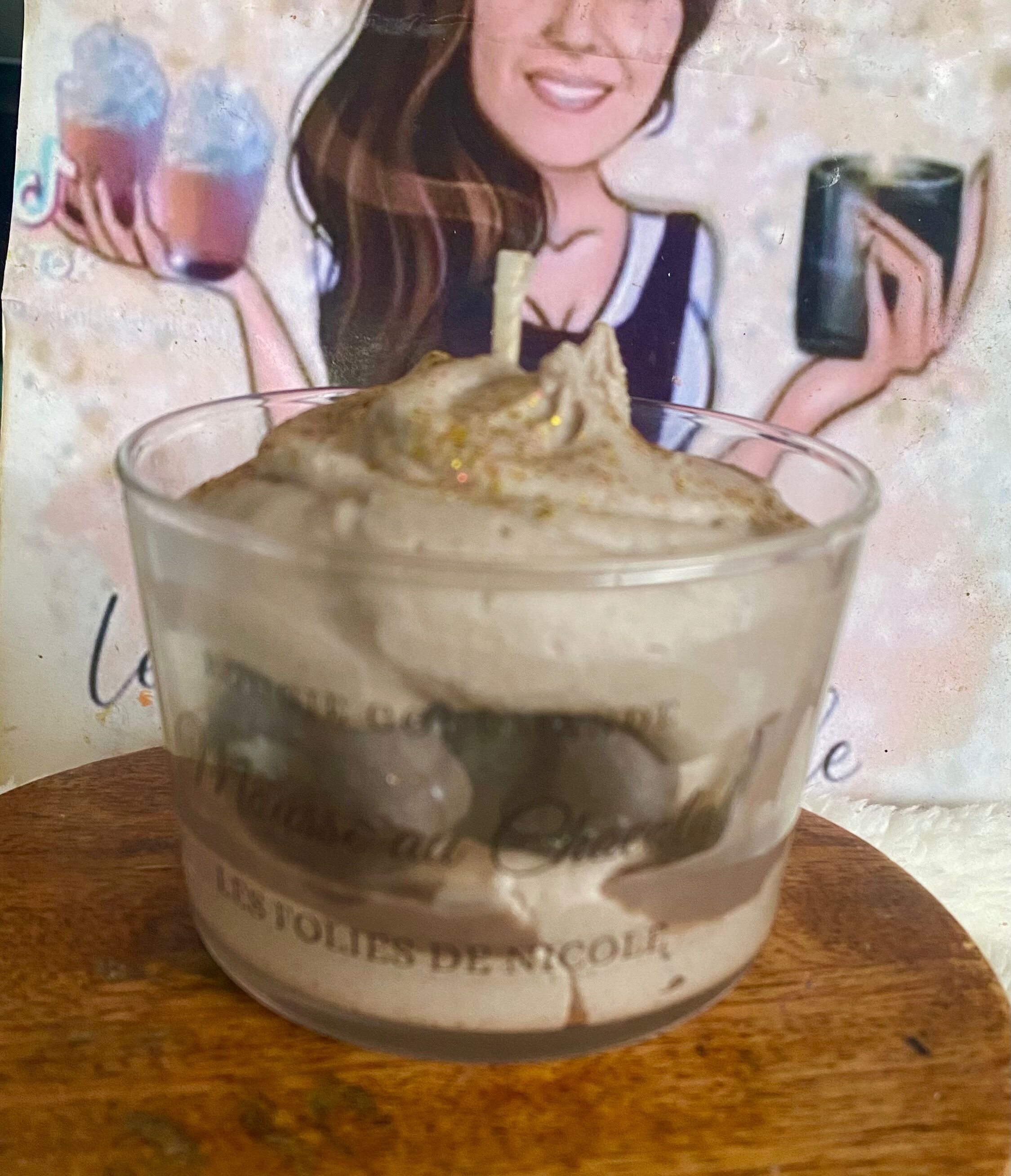 Candela gourmet con mousse al cioccolato