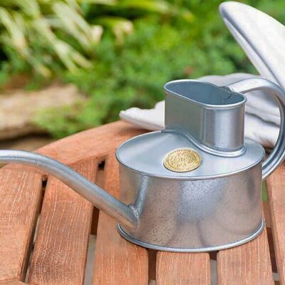Haws watering can in galvanized steel