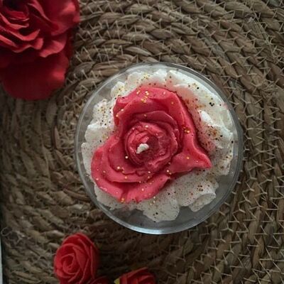 Vela gourmet con rosa eterna