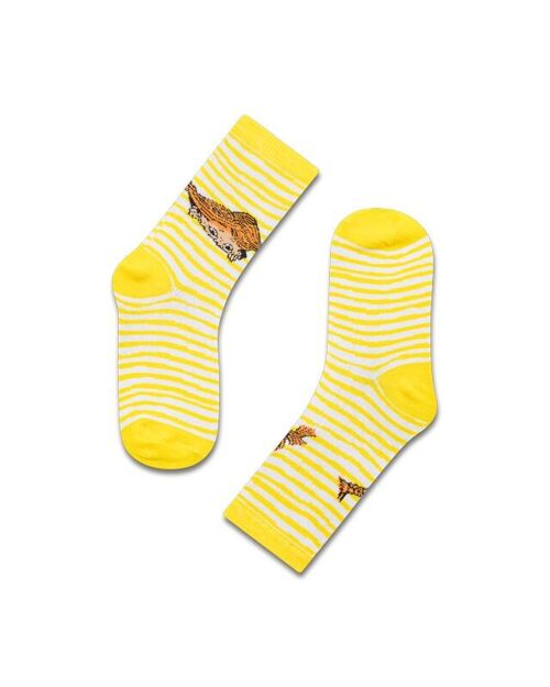 koaa – Pippi Langstrumpf Stripes – Easy Socks yellow/white