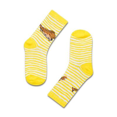 koaa – Pippi Langstrumpf Stripes – Easy Socks yellow/white