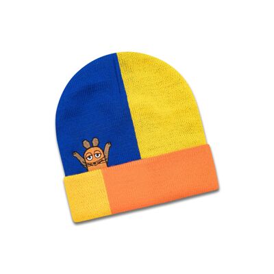 koaa – Mouse & Friends “Color Block” – Beanie blue/yellow/orange