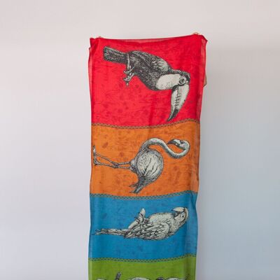 ÉCHARPE - SHAWLS – SCARF in wool and silk - Tropical birds