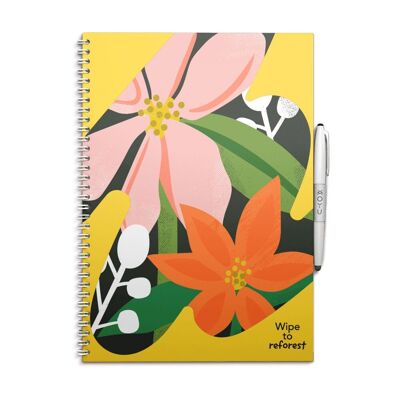 Cuaderno borrable A4 MOYU - Vibraciones de flores