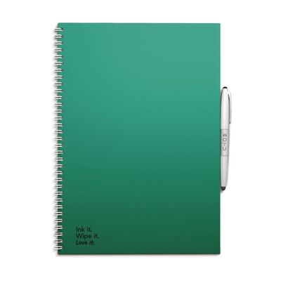 Carnet effaçable MOYU A4 - Vert forêt