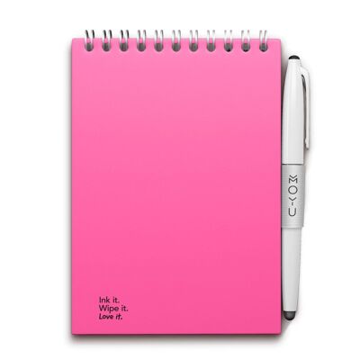 MOYU Carnet effaçable A6 relié – Rose passion