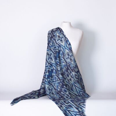 SCARF - ÉCHARPE - SHAWLS – Boho wool and silk denim scarf