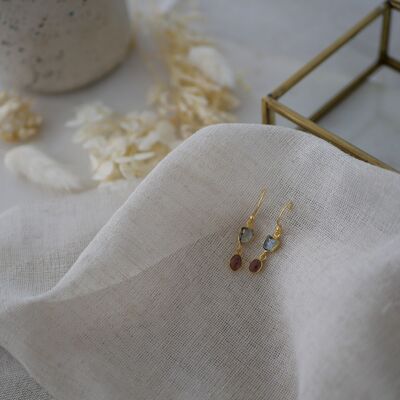 Amodini aquamarine and tourmaline earrings