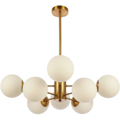 Hanging lamp Gina White Gold 8-Light