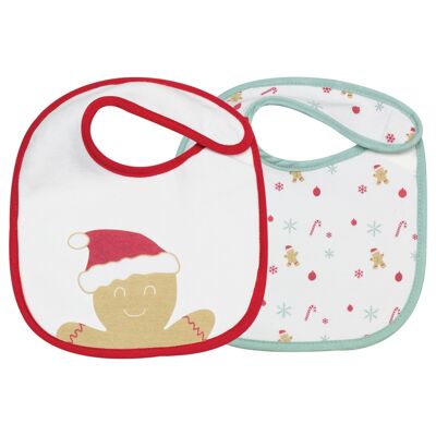 Set of 2 Christmas birth bibs