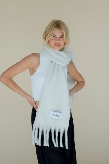 L'écharpe Stockholm - 100% recyclée - Blanc polaire - AW23 5