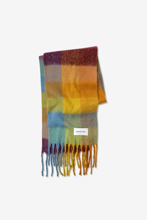 The Reykjavik Scarf- 100% Recycled - Yellow Check - AW23