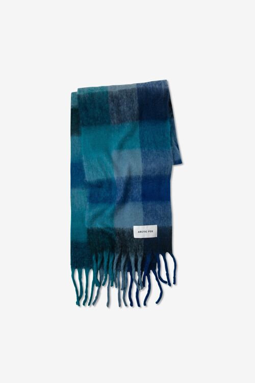 The Reykjavik Scarf- 100% Recycled - Blue Check - AW23