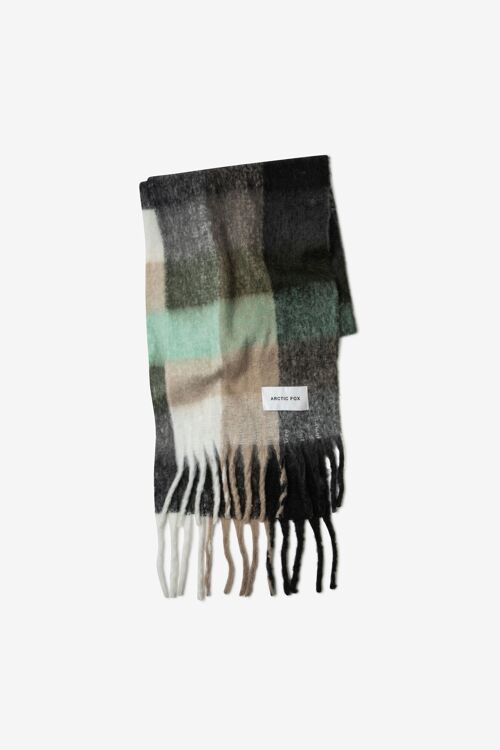 The Reykjavik Scarf- 100% Recycled - Black Check - AW23