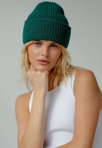 Le bonnet en laine mérinos - Vert - AW23 1