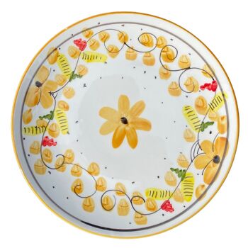 Assiette à fleur jaune modèle Venezia - Peinte à la main - Made in Italy 4