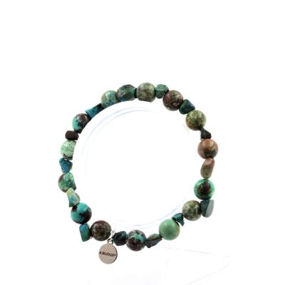 Chrysocolla Bracelet from the USA + Chrysocolla Beads from Namibia 8 mm. Quality 7A. Made in France