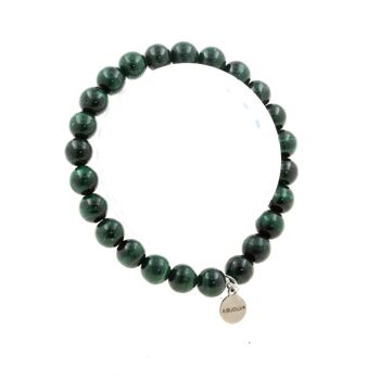 Bracelet Perles Malachite du Congo 8 mm. Top Qualité 7A. Fabriqué en France 1