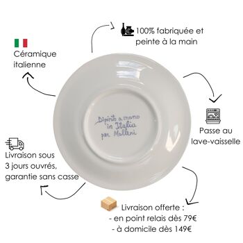 Pichet poisson 1L rouge - Peint à la main - Made in Italy 3