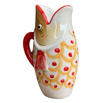 Pichet poisson 1L rouge - Peint à la main - Made in Italy 5