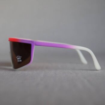 lunettes de soleil Shield vintage des années 90 monture blanche avec détails fluo 4