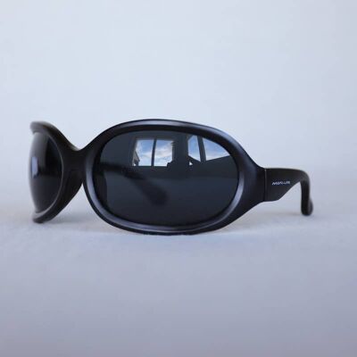 Y2K Schwarze übergroße rechteckige Sonnenbrille