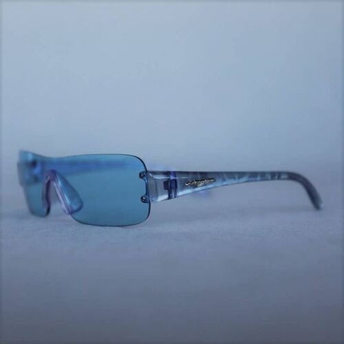 Vintage shield 90 light blue glasses for discos or evenings