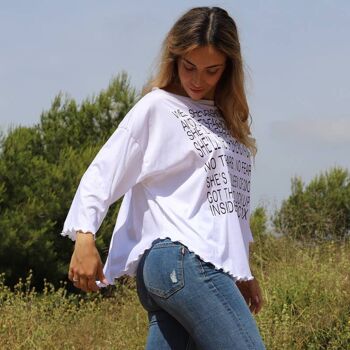 Renard, T-shirt blanc, T-shirts en coton Makò, Coupe confortable 1