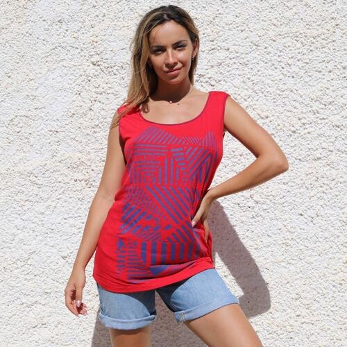 Different Life, Red Tank Top, Printed With Eco-Friendly Ink