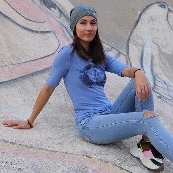 T-shirt en viscose bleue, doux et confortable, t-shirts graphiques 3