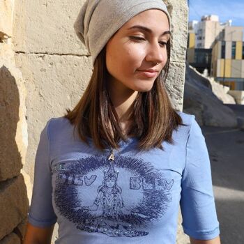 T-shirt en viscose bleue, doux et confortable, t-shirts graphiques 5