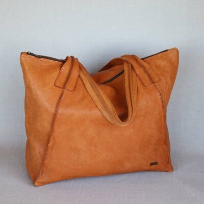 Sac Cabas En Cuir Rouille