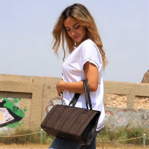 Gilda - Dark Brown Leather Bag, Handles Bag, Tote Bags