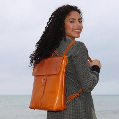 Neo - Dark Ocher Backpack - Leather Bags