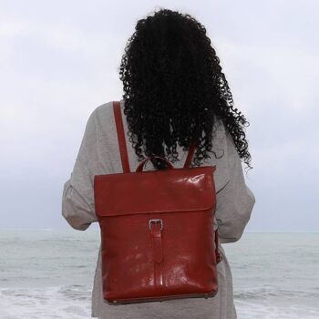 Sac à dos rouge foncé - Sac en cuir 5