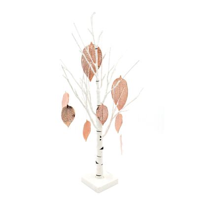 SET OF 2 COPPER HANGING LEAVES 14CM