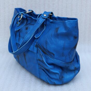 Le sac imprimé bleu, sacs en cuir, sac à poignées, sacs fourre-tout 3