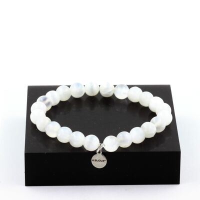Selenite Beads Bracelet from Morocco 8 mm. 5A quality. Made in France