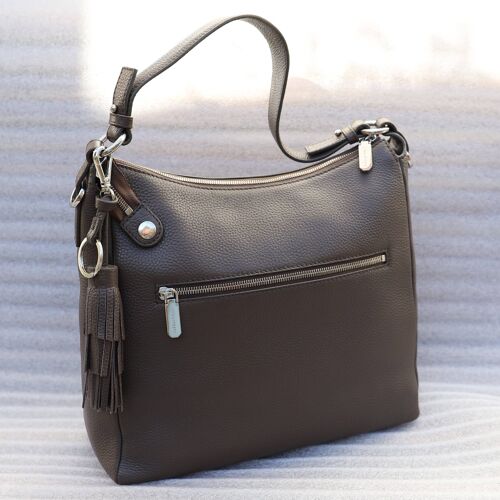 Modern Look - Brown Drummed Effect Leather - Leather Bags