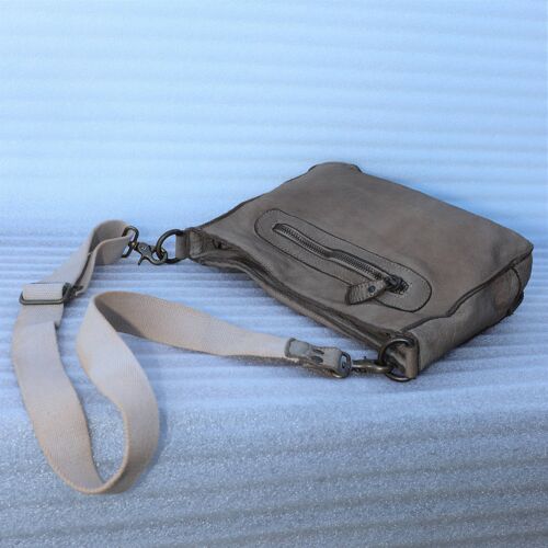 Beige-Colored Shoulder Bag - Leather Bags - Crossbody Bags