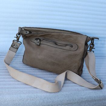 Sac à bandoulière de couleur beige - Sacs en cuir - Sacs à bandoulière 4