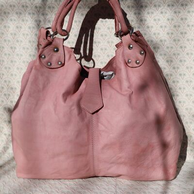 Antike rosa Hobo-Tasche, Ledertaschen, Henkeltasche, Tragetaschen