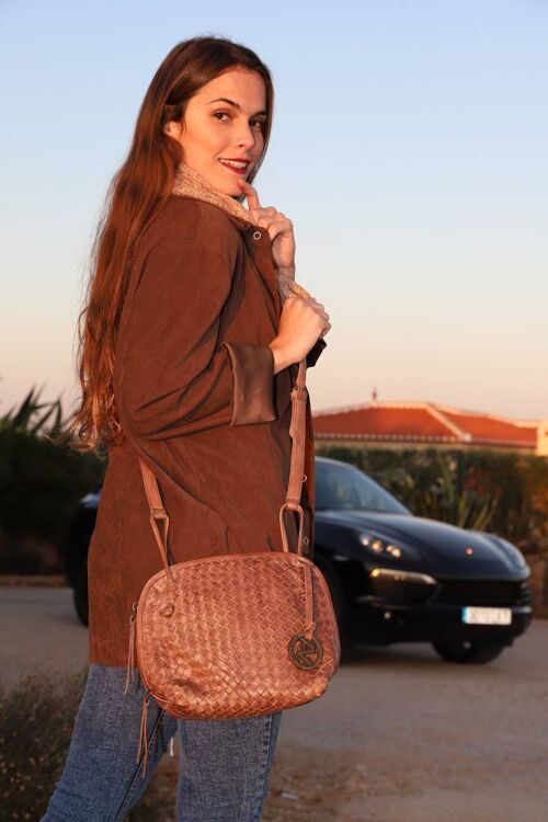 Shoulder Bag In Soft Woven Leather