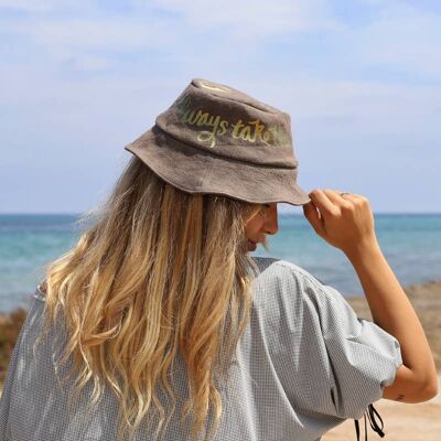 Always take the scenic route - Linen bucket hat