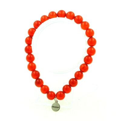 Carnelian Beads Bracelet from Uruguay 8 mm. 5A quality. Made in France